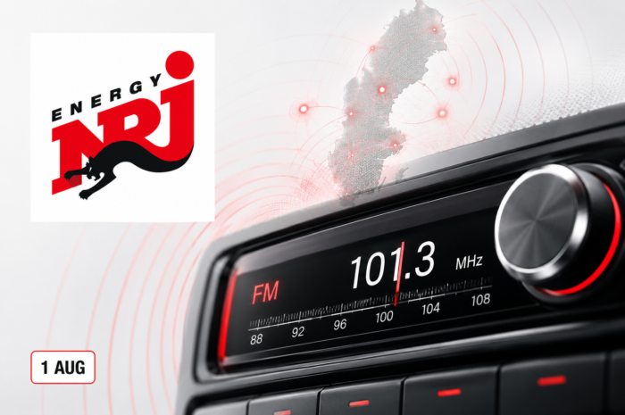 NRJ byter frekvenser i Sverige den 1 augusti
